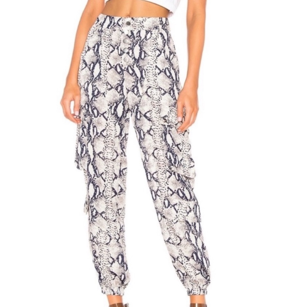 Revolve Lioness high waist snake print pants